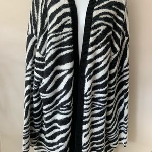 89th + Madison Zebra Print Cardigan 2x